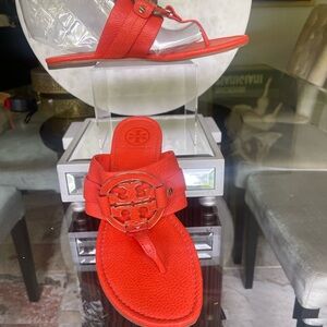 Tory Burch size 9 flats with gold accents !